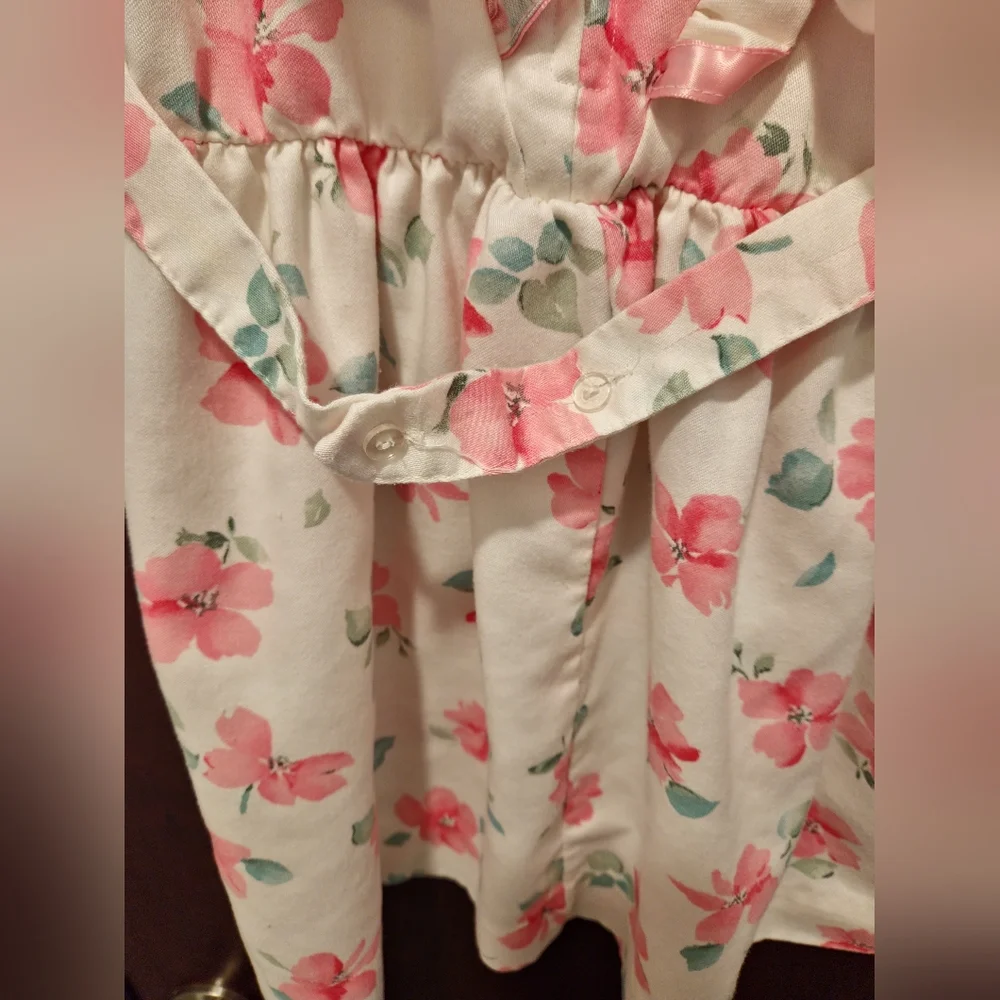 Vintage 80s Nannette Cottagecore Floral Ruffle Dress  Puff‎ Sleeves Size 5 Retro